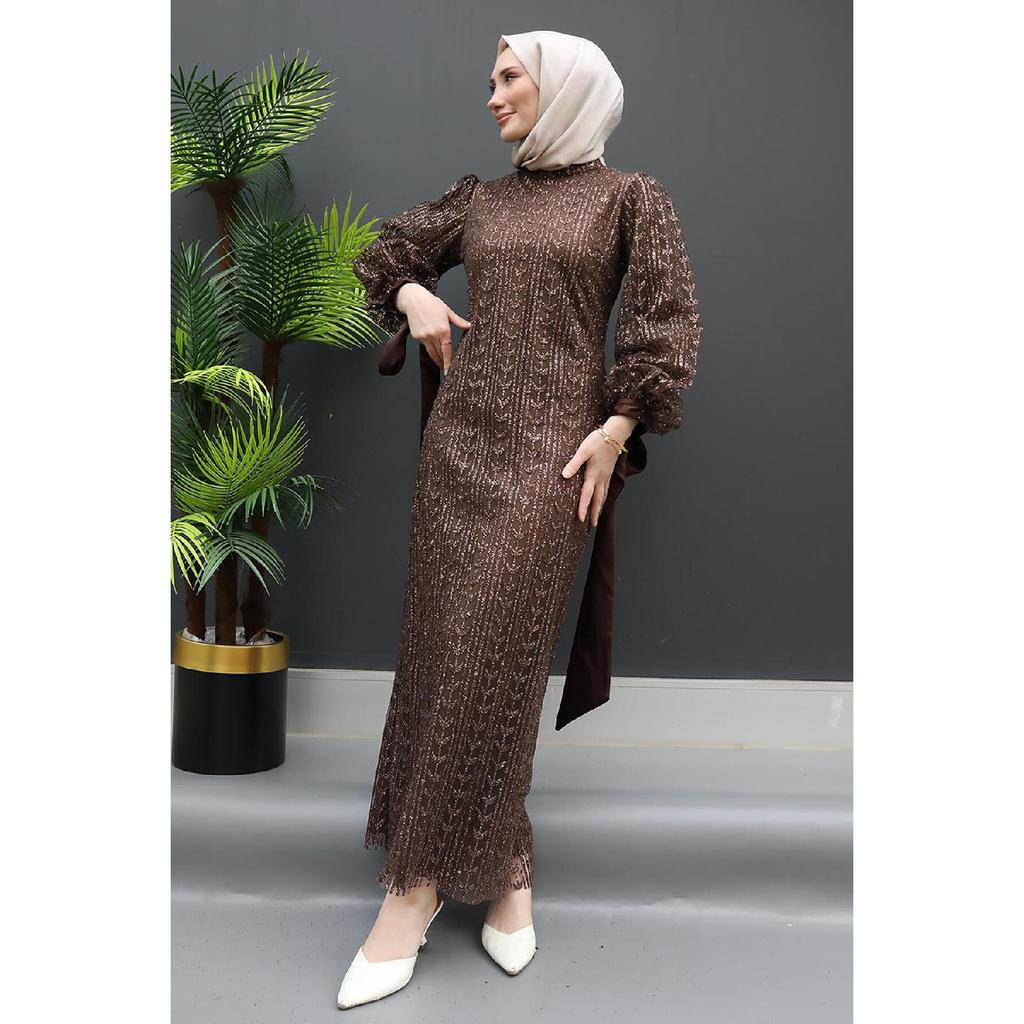 Nci Hijab Evening Dress Gold