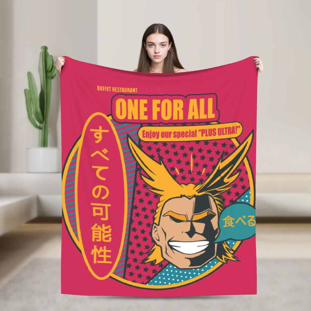 My Hero Academia Deku Izuku Knitted Blanket Coral Fleece Plush Super Warm Throw Blankets for Airplane Travel Bed Rug