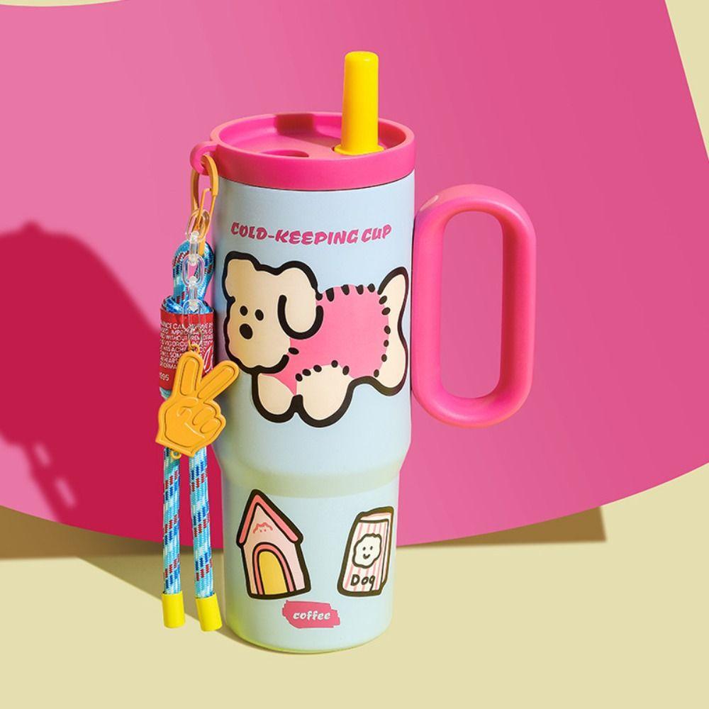 720ml Outdoor Insulated Mug Leak Proof Drinking Straw Cup Kitchen Supplies