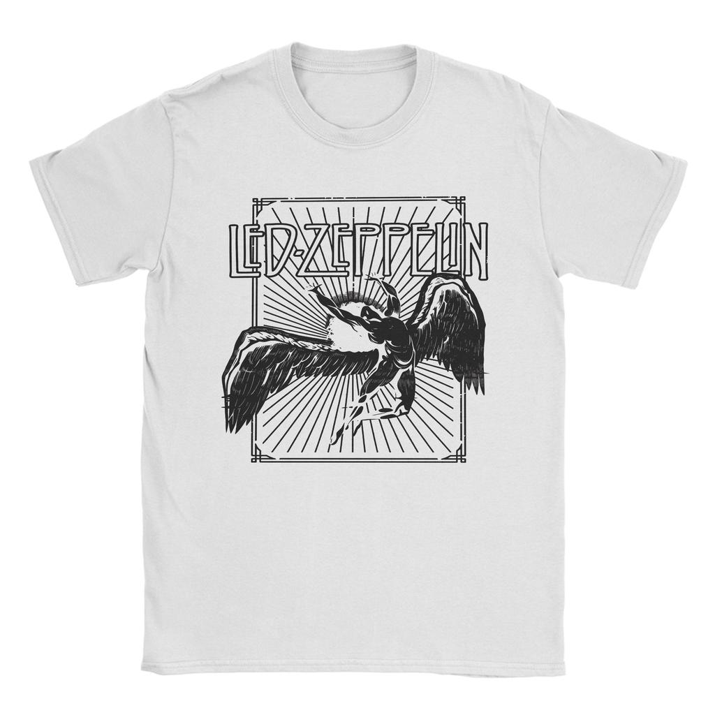 Rock band Led Zeppelins falling angel Awesome 100 Cotton Tees Short Sleeve T Shirts Crew Neck Tops Graphic Printed