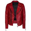 NOORA Новая мужская красная кожаная куртка, стеганая дизайнерская блестящая куртка в стиле ретро, байкерская куртка