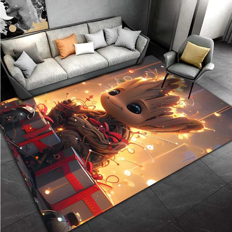 Marvel-Groot Avengers Little Tree Man Carpet for Living Room Home Decor Large Area Bedroom Floor Rug Non-slip Easy Mat