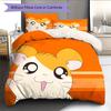 Hamtaro  Pattern Bedding Quilt Set  Home Decoration  Gift (1 * duvet cover + 2 * pillowcase  without core)