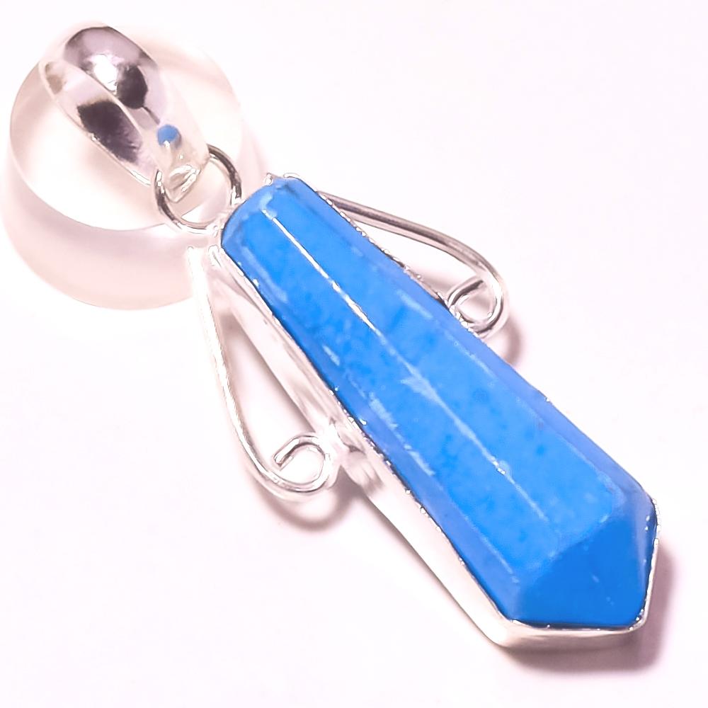 Подвеска из бирюзового драгоценного камня ручной работы в этническом стиле 2,1 дюйма H9h91