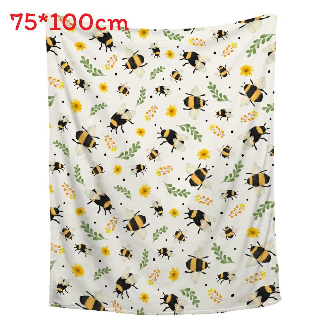 Мультяшный милый дизайн пчелы Легкий теплое флисовое одеяло для детей Домашний декор