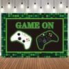 Kids Birthday Party Decor Photography Background Game On Theme Video Gamer Neon Green Gaming Next Level Up Backdrop Props25