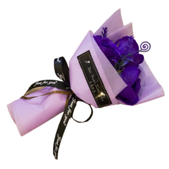 3 головы искусственный букет роз рука держит мыло цветок подарок на день Святого Валентина