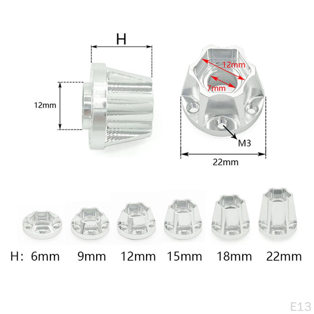 Hexagon Wheel Hubs Spare Parts Aluminum Alloy Modification Accessories Widening for RC Crawler