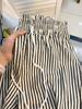 Маленькие брюки прямого кроя с завязкой на талии и широкими штанинами в полоску - Женские повседневные летние свободного кроя 145 см