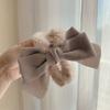 Autumn and winter plush bow large grab clip women's back head hair shark clip Internet celebrity same head jewelry