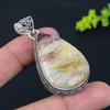 Laguna Lace Agate Gemstone Handmade 925 Sterling Silver Pendant 2.25" K1A76
