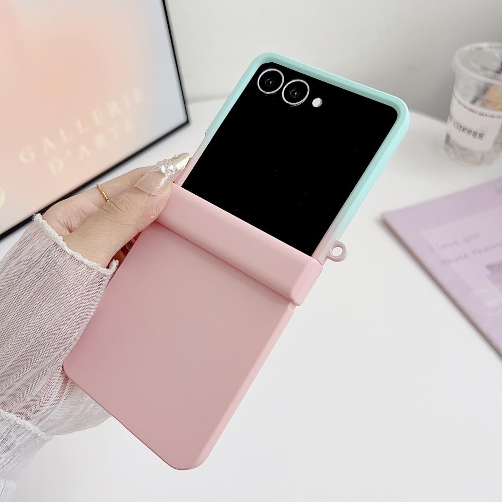 Матовый чехол-коллизия для Samsung Galaxy Z Flip 7 6 4 3 Zflip flip7 Градиентный двухцветный Жесткий противоударный чехол
