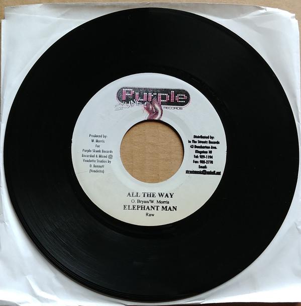 7inch Record ELEPHANT MAN - All The Way NONE Purple Skunk Re 2003 Jamaica Reggae, Ska & Dub Used