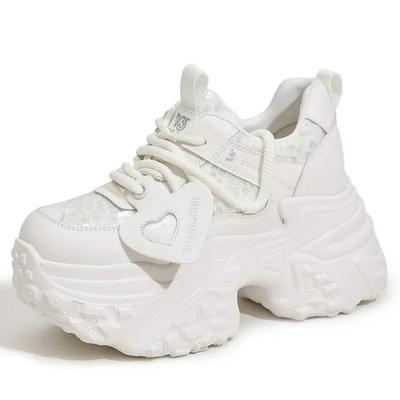 Мода Высокое качество 10см новый Синтетический Натуральная кожа Весна Женские Удобные Вулканизированные Высокий Бренд Осень Ботинки Блестящие Массивные Кроссовки Обувь