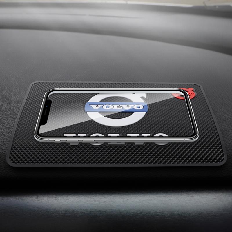 1Pcs Car Logo Non Slip Mat Auto Dashboard Sticky PVC Pads Sticker For Volvo XC90 V90 V60 XC60 V40 EC40 EX40 S80 S60 S90 C40 V70