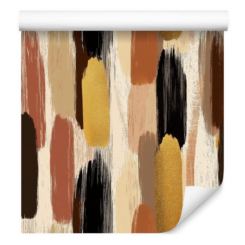 Brushstrokes wallpaper cream and orange 50x1000