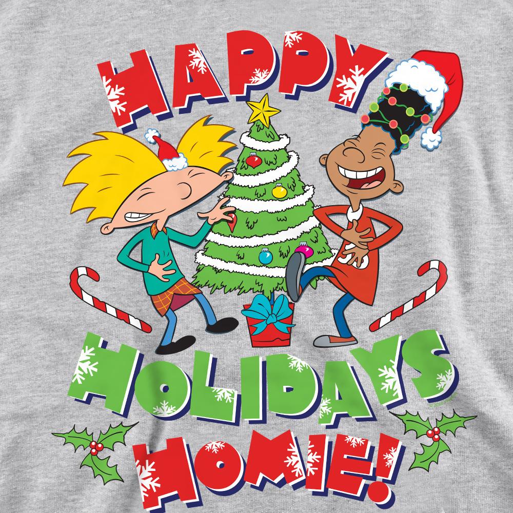 Hey Arnold! Unisex Adult Happy Holidays Homie! Arnold & Gerald Christmas Sweatshirt
