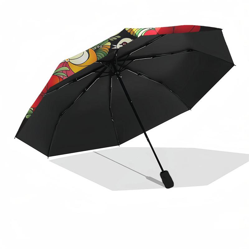 1pc Floral Ornament Automatic Folding Umbrella, Heavy-Duty 8-Rib Construction, Perfect for Everyday yy251114139