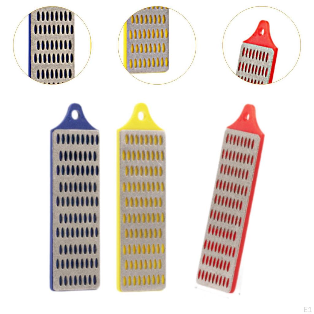 3x Kitchen Knives Sharpening Tool Set Handheld Grinding Wearproof 180 260 Grit Easy To Use