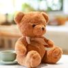 Bear Teddy Theme Plush Toy Doll Wearing Bowtie White Brown Girls Birthday Gift