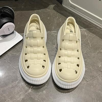 2025 Летние Женские Спортивные Сандалии на Платформе Осенние Новые Женские Плоские Туфли на Платформе Повседневная Обувь Водонепроницаемые Римские Пляжные Беговые Сандалии