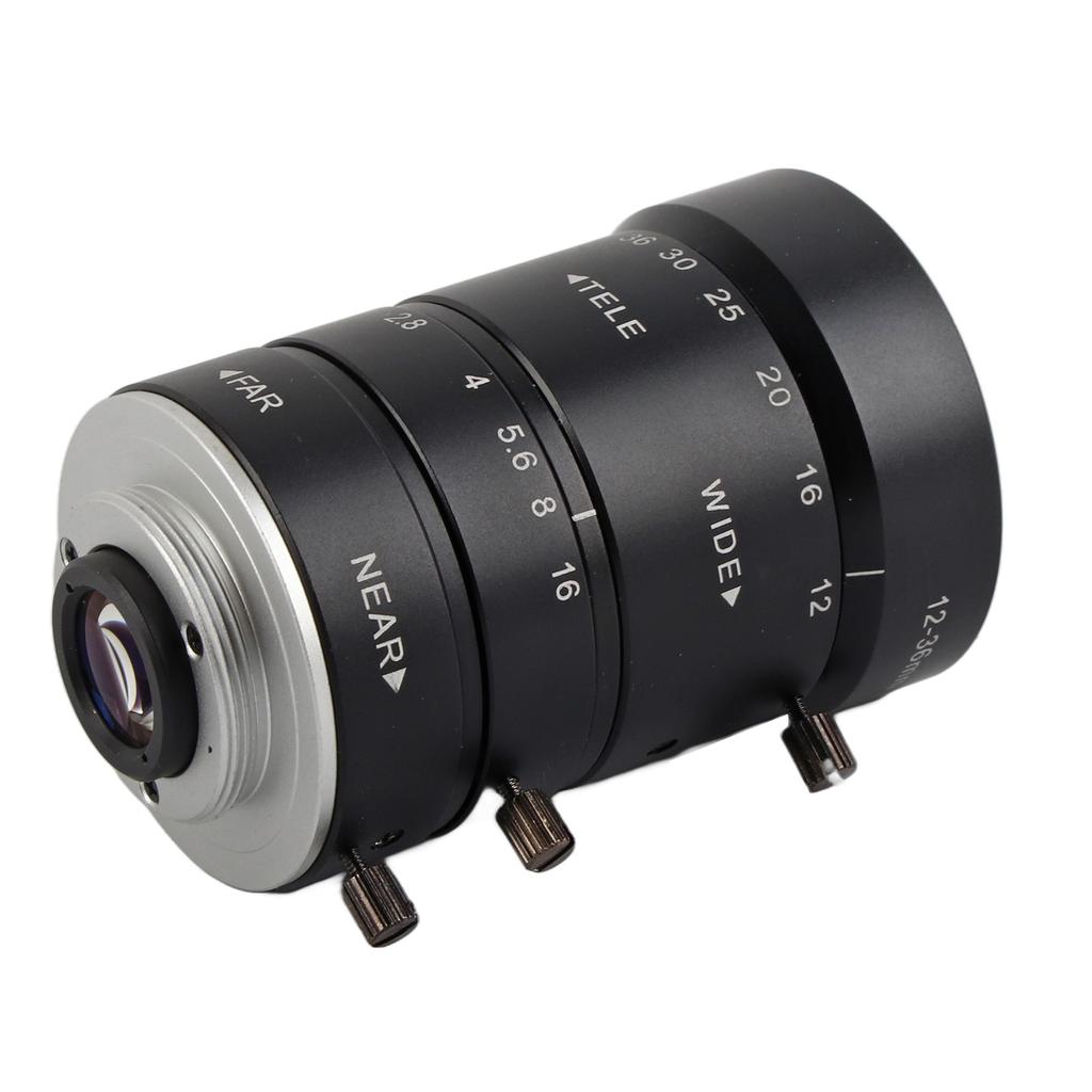 8MP 12‑36mm F2.8 Zoom Lens C Mount 2/3 Inch Low Distortion Manual Aperture Focusing Big View Zoom Le