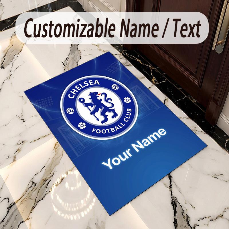 Crystal Velvet Rug Chelsea FC Print Custom Name Text Floor Mat Home Decor