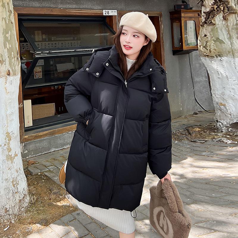 Новая средняя и длинная хлопковая одежда, хлопковая одежда, с капюшоном и универсальная, модные и свободные женские куртки в зарубежном стиле.