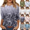 Рубашки с рукавом 3/4 для женщин, футболки с графическим принтом, блузки, повседневные базовые топы, пуловеры