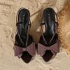 Fashion Butterfly-knot Decoration High Heeled Sandals Women Summer Sexy Open Toe Back Strap Slide Sandals Elegant Wedding Bridal Shoes