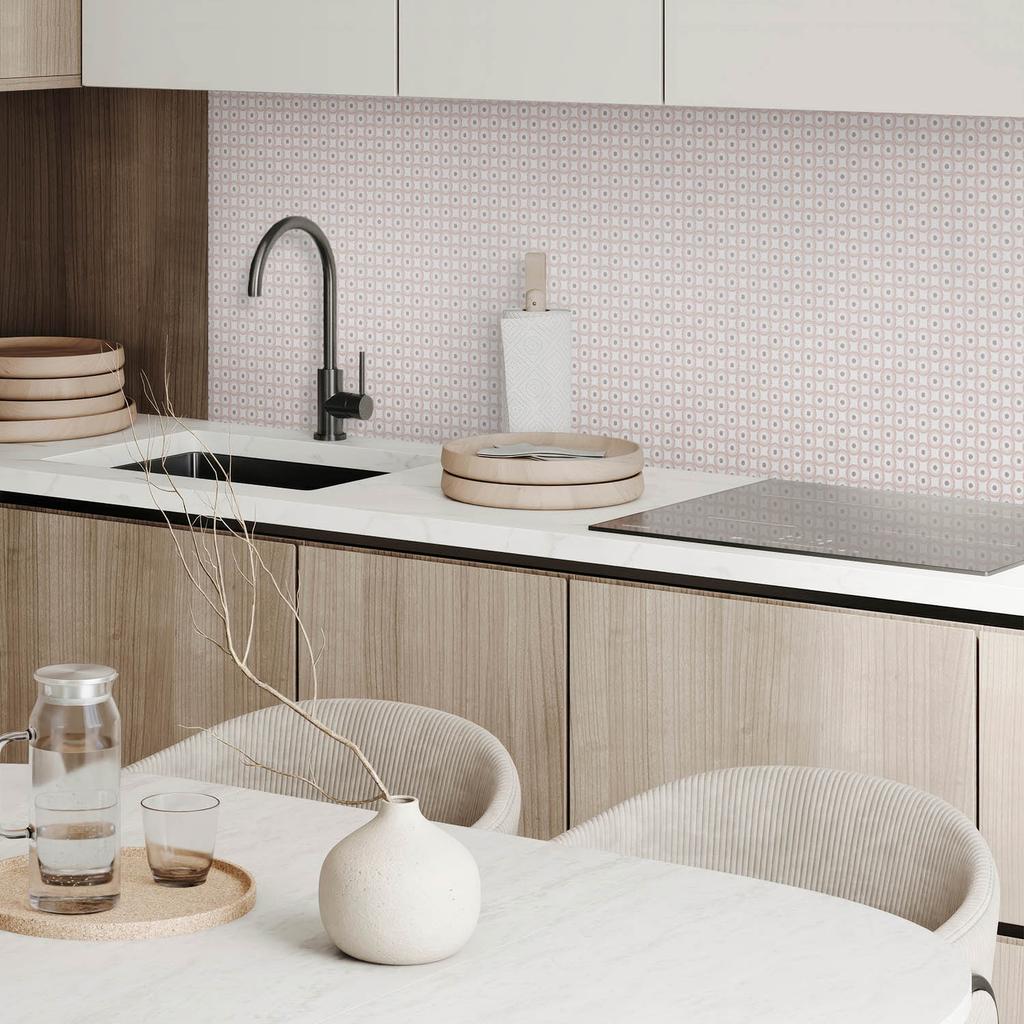 Adhesive Decorative Panel for a Quick Wall Makeover 100x50 cm Pattern with Circles in a Grid
