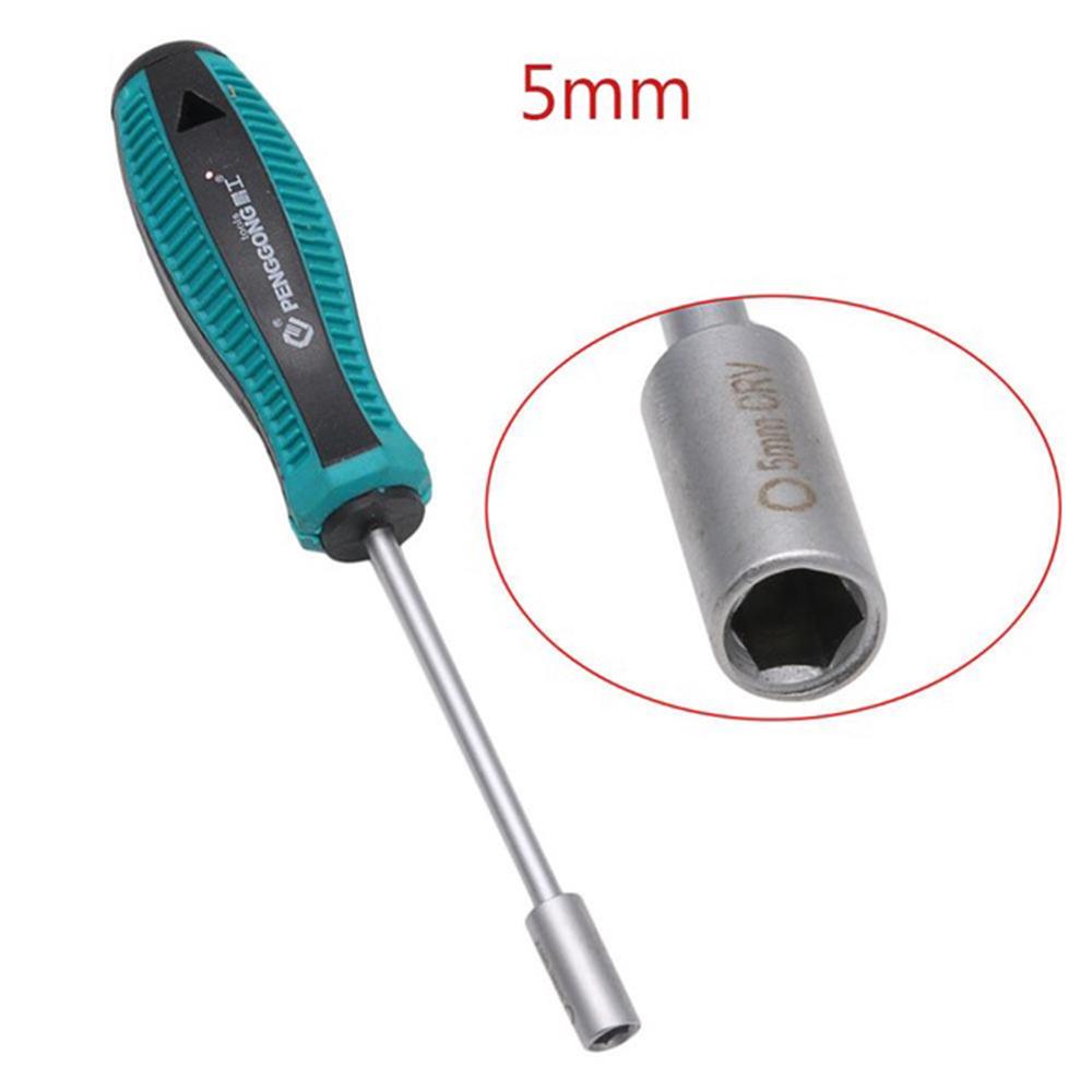 Metal Anti-slip Handle Hex Nut Key Wrench Nutdriver Socket Driver Screwdriver