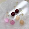 Cute Multicolor Resin Cherry Drop Earrings Gold Plated Alloy Simulation Fruit Long Dangle Earrings for Women Wedding Party Jewelry