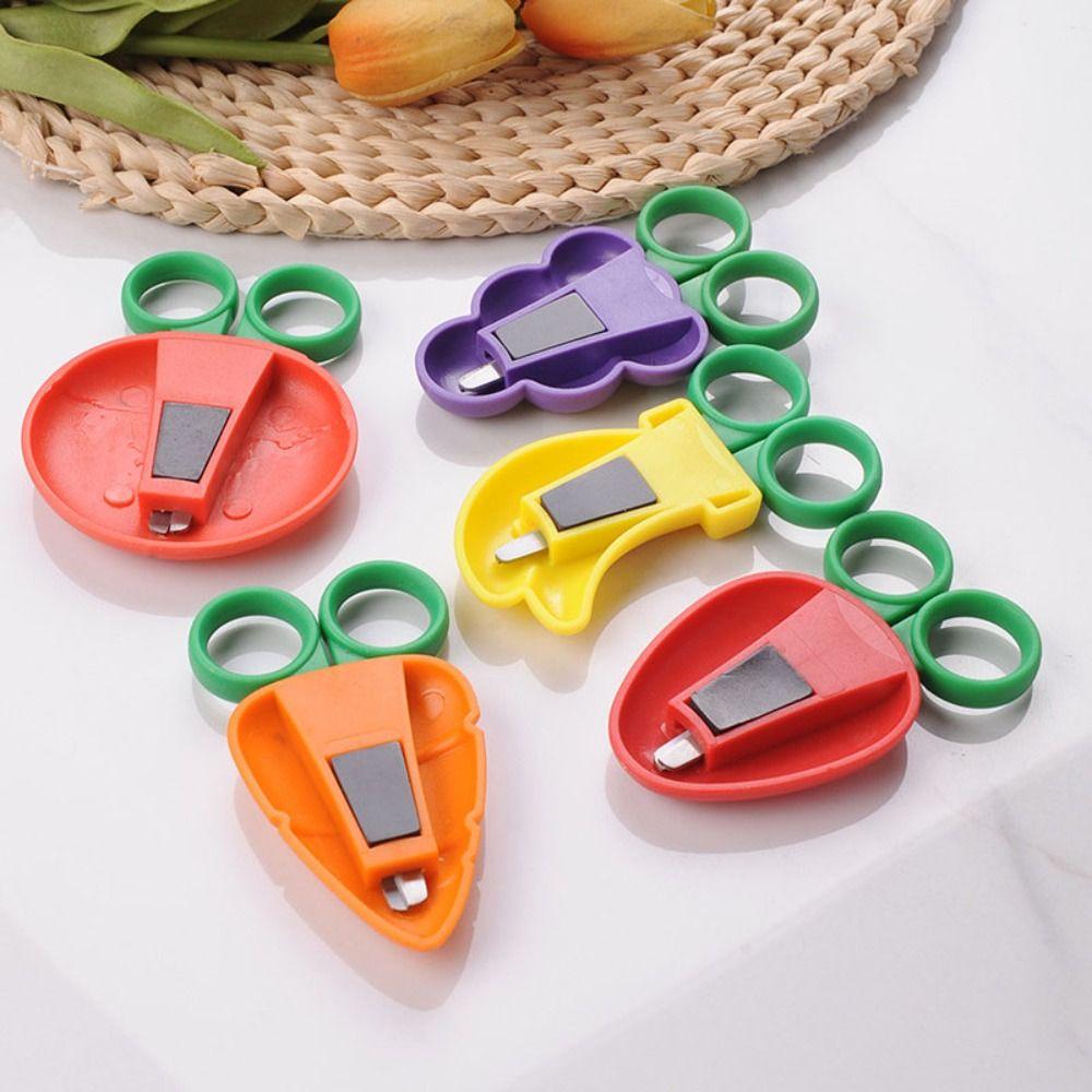 4Pcs Grape Cartoon Fruit Scissors Magnetic Mini Pocket Scissors Safe Mini Scissor Boys Girls
