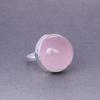 Rose Quartz Round Gemstone Ring, Statement Ring, Bezel Ring, Round Cabochon Ring, Handmade Jewelry, Ring For Women