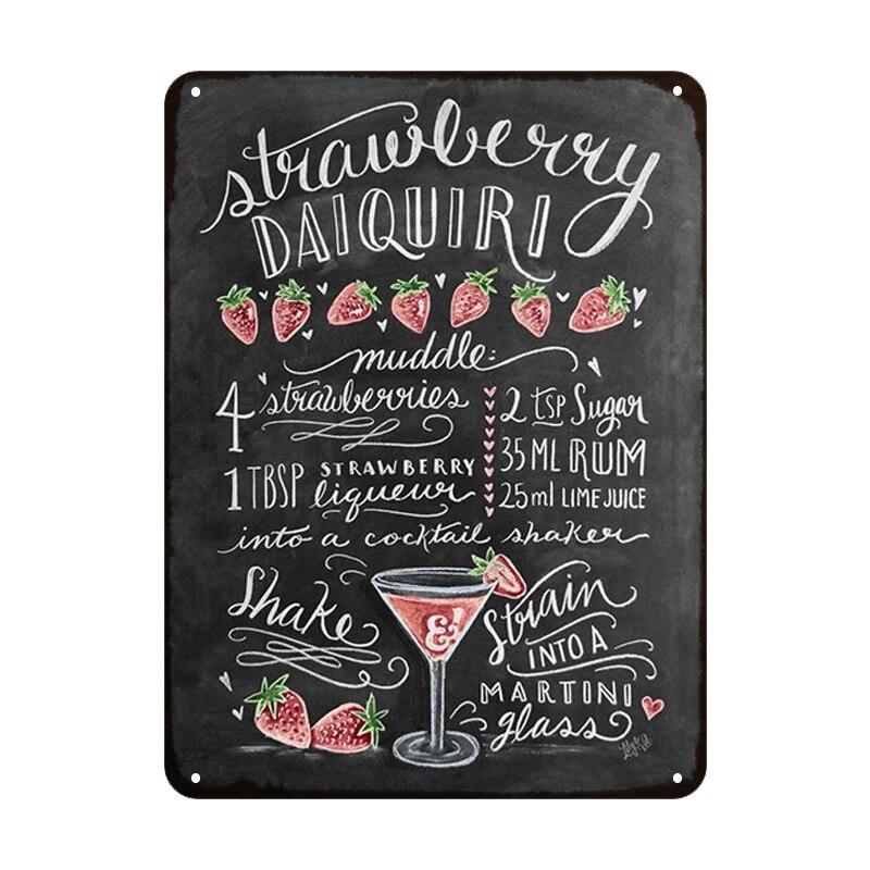 Summer Time BEER Retro Metal Tin Signs Mojito Cocktail Plaque Vintage Poster Bar Pub Art Stickers Wall Decor 20x30cm