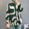 ZANZEA Women Lantern Sleeve Geometric Pattern Casual Blouse
