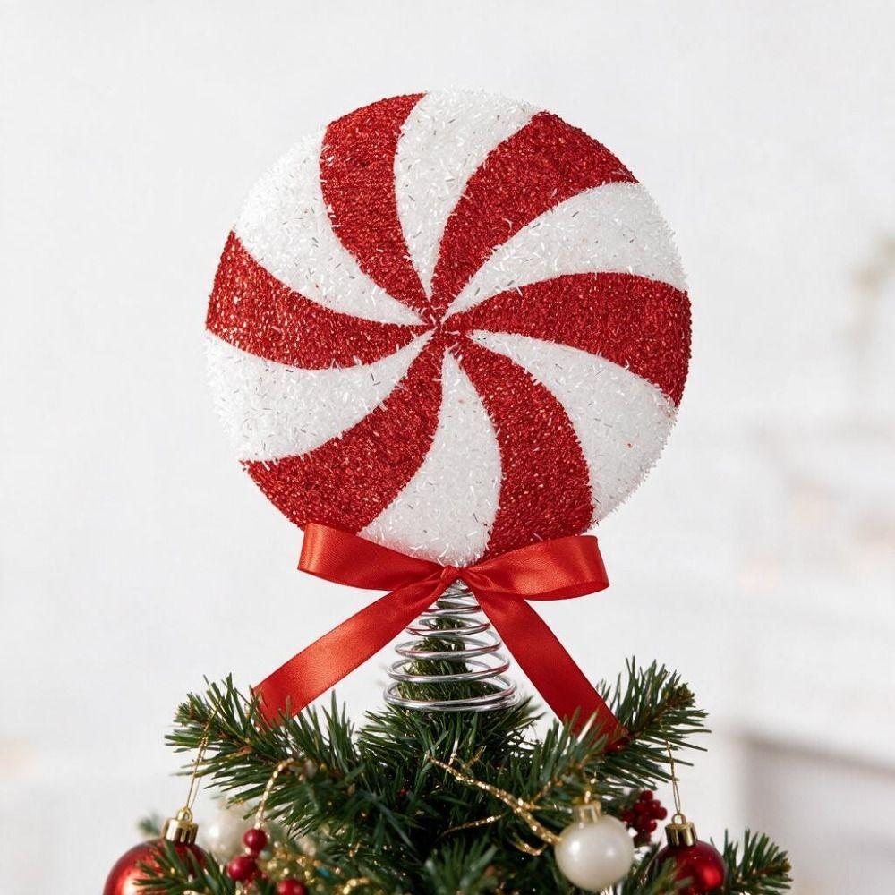 Romantic Candy Christmas Tree Topper Colorful Icing Design Festival Party Scene Decoration Mall