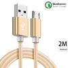 Micro USB Cable, 2M - Golden Nylon