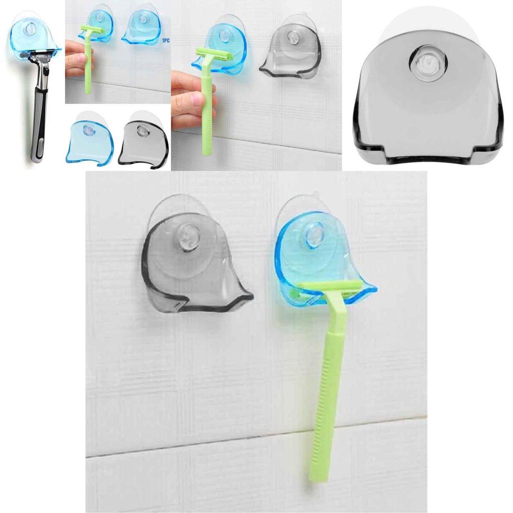Stylish Plastic Super Suction Cup Razor Organizer With Space Saving Design For Bathroom