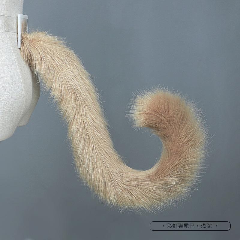 Милый кот радужный кошачий хвост косплей украшения ручной работы симуляция звериных ушей хвост аксессуары