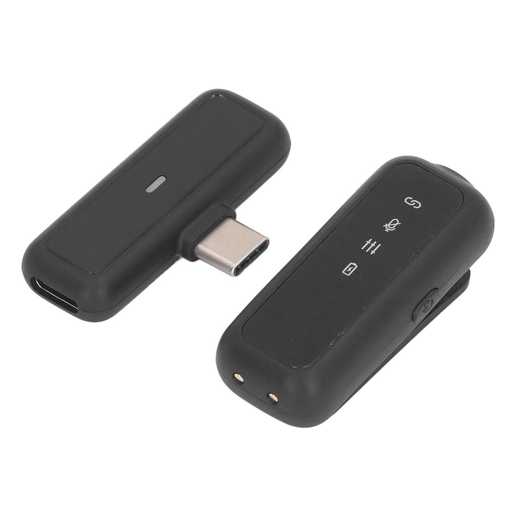 Беспроводные петличные микрофоны Type C с шумоподавлением, мини-петличный микрофон с клипсой и зарядным кейсом для записи видео в прямом эфире