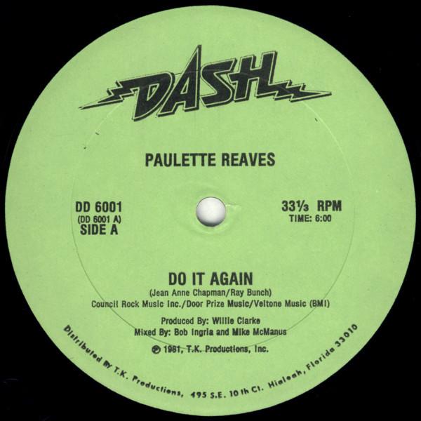 12-дюймовая пластинка PAULETTE REAVES - Do It Again DD6001 Dash 1981 США Танцевальная и электронная музыка Б/у