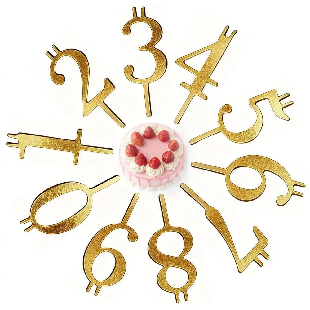 Stainless Steel Number Birthday Candle Holder Reusable Cake Candlestick Anniversaries Event