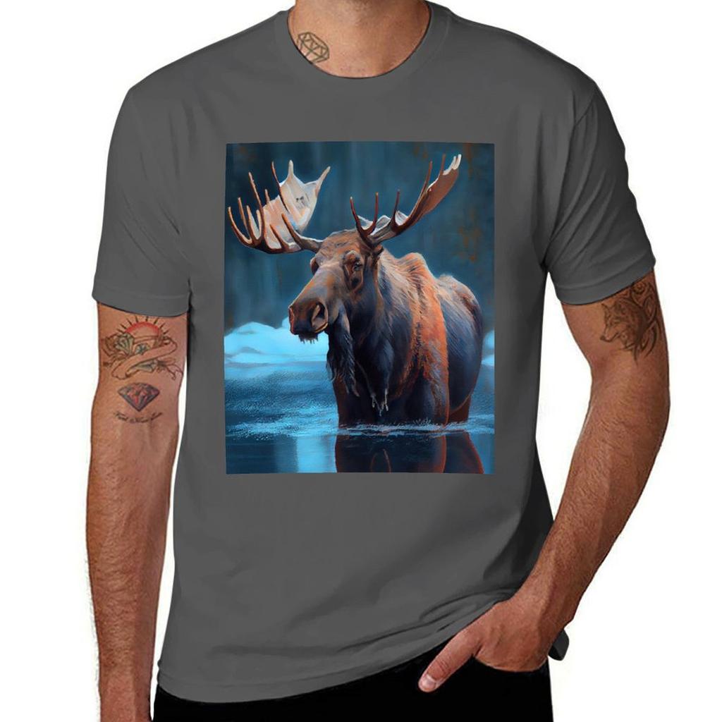 Arctic Moose - Oil Paint T-Shirt t shirt personalised cotton t shirt pack funny t shirts dark humor T-Shirt