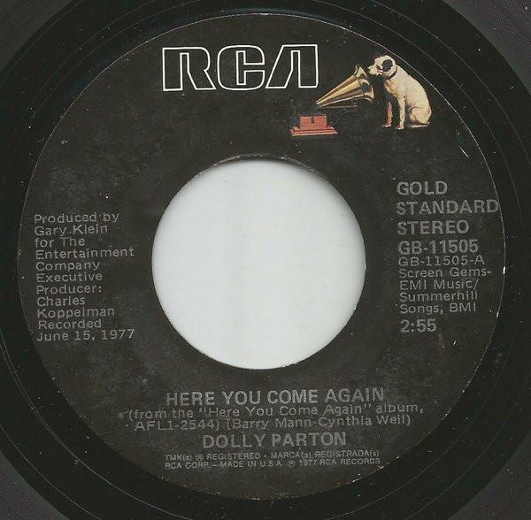 7inch Record DOLLY PARTON - Here You Come Again / Two Doors Dow GB11505 RCA 1979 US Folk Used