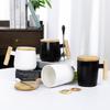 Простая черно-белая мозаичная керамическая кружка, кофейная чашка, чашка для воды, чашка для молока, большая емкость