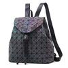 Women Bag Geometric Rhombus Laser Backpack Gradient Color Backpack Female Shoulder Bag Messenger Bag