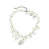 European and American style imitation pearl necklace, a fashionable and unique design with a high-end feel, featuring a short French-style clavicle