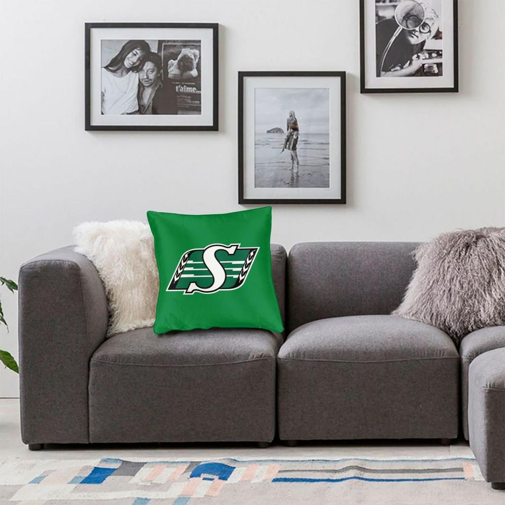 Saskatchewan Roughriders Square Pillowcase Polyester Linen Velvet Creative Zip Decor Pillow Case Room Cushion Cover 45x45